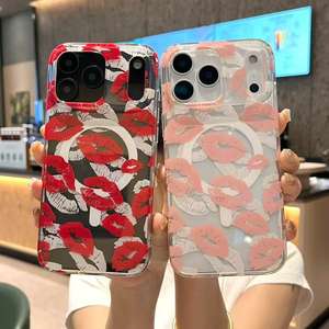 เคสโทรศัพท์แม่เหล็กพิมพ์ลายริมฝีปากสีน้ำผึ้งพีชแบบใสสองชั้<span class=keywords><strong>น</strong></span> IMD สำหรับ <span class=keywords><strong>iPhone</strong></span> 17 16 13 14 15 <span class=keywords><strong>Pro</strong></span> <span class=keywords><strong>Max</strong></span> วัสดุ TPU+PC - Product Image 2