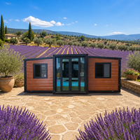 Maison conteneur à double aile de 20 pieds, pliable et modulaire, avec fenêtre coulissante, pour camping en extérieur et séjour à la ferme