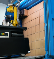 Robot industriel entièrement automatique, machine de chargement de conteneurs mobiles AGV, chargeur de boîtes avec convoyeur pour un déchargement et un chargement efficaces