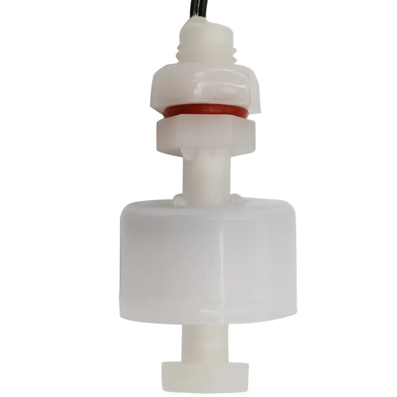 PVDFPTFEテフローニングプラスチック垂直フロートボールレベルスイッチ43mm水位送信機下水処理システムレベルセンサー