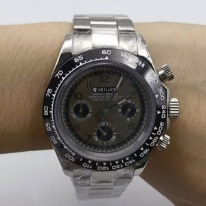 SEILOCE – montre chronographe multifonctionnelle de luxe, mouvement VK63, 39mm, cristal saphir, cadran en acier inoxydable, montre à Quartz avec pointeur - Product Image 6