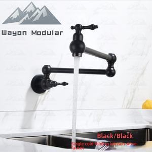 Robinet de <span class=keywords><strong>cuisine</strong></span> pliant mural tout cuivre avec robinet d'évier réglable et rotatif pour laver les légumes Wayon - Product Image 4