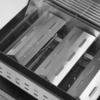 Barbecue en acier inoxydable noir SUS304 moderne de luxe robuste avec couvercle à gaz GPL NG à 3 brûleurs