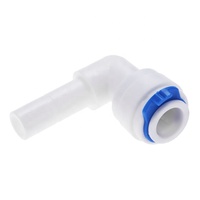 Bouchon de déconnexion rapide de longeron de filtre à eau coudé en plastique de 1/4 pouces avec raccord de connecteur de tube de 3/8 pouces