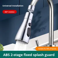 Robinet de cuisine HUBEN au design moderne en ABS argenté, avec accessoires de pulvérisation rotatifs universels à 2 fonctions