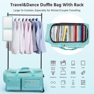 Free sample <b>Roller</b> Kids Ballet Competition Travel Duffle Dance Garment Bags with Garment Rack Waterproof Luggage Trolley - Product Image 2