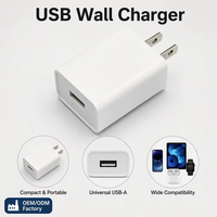 Chargeur mural USB 12W 5V 2.4A, adaptateur de charge rapide, prise EU, alimentation USB pour téléphone portable