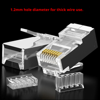 FTP Shield Cat6 CAT5 Rj45 8P8C Connecteur Ethernet Étanche 3u 5u Plaqué Or Cristal Tête Modulaire