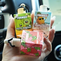 Diffuseur d'huiles essentielles pour voiture en forme de bouteille en verre de style dessin animé avec évaporation naturelle pour éliminer les odeurs 8ml