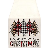 Nouveau tapis de table et chemin de table en lin tissé à imprimé américain créatif pour Noël, décoration de vacances avec motif bonhomme de neige