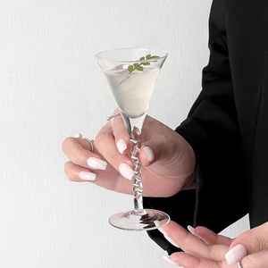 อาร์ตเดโคแก้วมาร์ตินี่ก้านเกลียวขนาดเล็กทำจากคริสตัลแบบชนบทขนาด50มล. แก้วไวน์หวานแบบมินิบาร์ค็อกเทลมาร์ตินี่ - Product Image 2