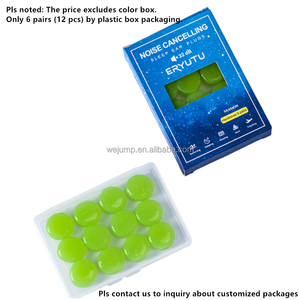 Wejump Tapones para los oídos para dormir Natación Suave Cancelación de ruido Gel de silicona Cera Tapones para los oídos Protección para los oídos - Product Image 2