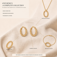 Pendientes de Aro Cerrados con Diseño de Cuerda Trenzada en Tono Dorado, Pendientes de Moda, Joyería para Mujer, Accesorios de Moda para Mujer