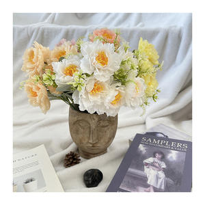 Círculo pequeño <span class=keywords><strong>ramo</strong></span> 6 cabezas peonía alta calidad grande artificial suculenta bonsái <span class=keywords><strong>olivos</strong></span> flores decoraciones disponibles - Product Image 2