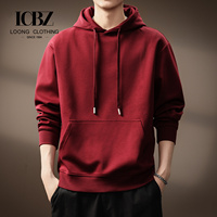 Sweat à capuche pour homme, nouvelle mode automne-hiver, coupe ample décontractée, tissé, manches longues, couleur unie, ODM