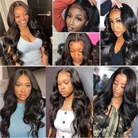 Perruques sans colle à ondulations naturelles en cheveux vietnamiens bruts doublement étirés, perruques de luxe originales en cheveux humains vietnamiens bruts pour femmes noires