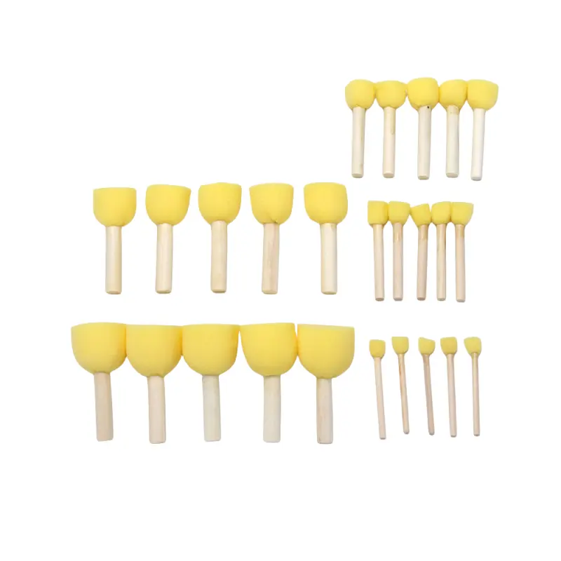 Early Learning Drawing Craft Sponge Foam Paint Brush Set for Kids DIY Art Painting