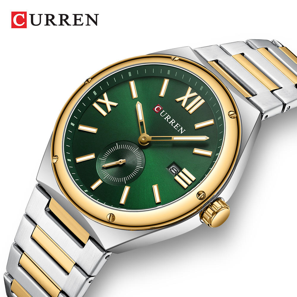 New CURREN 8471 Mens Fashion Casual Quartz Watch Stainless Steel Reloj  Luminous High Quality Waterproof Business Watch for Men