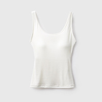 Damen Ärmelloses Tanktop Sommer Einfarbig Quadratischer Ausschnitt Strick-Weste Baumwolle-Spandex-Mischung Weich Atmungsaktiv Lässiges T-Shirt Locker Sitzend Schlanke Passform