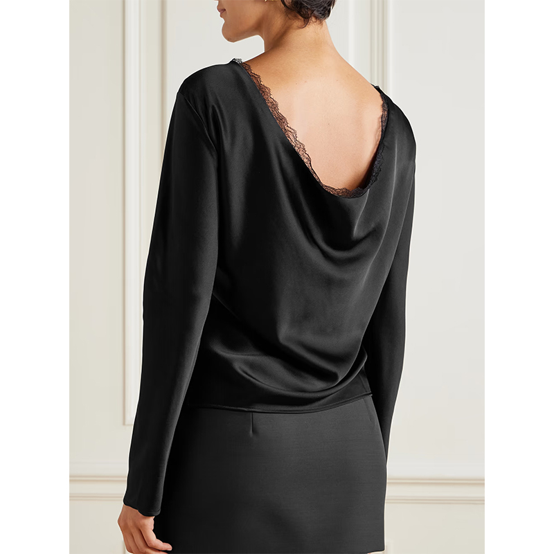 Women s White Chiffon Satin Shirt