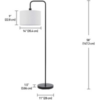 Lampadaire Minimaliste Blanc avec Abat-jour Cylindrique, Base Métallique, LED E26, 58 Pouces, Lumière Blanche Froide, Intensité Variable, CRI 90, Usage Résidentiel
