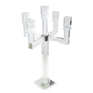 HMS 20 \ "chiaro cristallo sfaccettato candelabro porta candelabro per la casa natale decorazione di vetro materiale - Product Image 1
