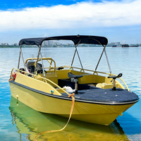 KINOCEAN Bateau de pont en aluminium de 20 pieds Yacht de luxe à moteur hors-bord multifonctionnel pour la famille, la pêche et la fête