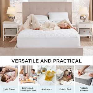 Funda Protectora de Colchón Acolchada, Protector de Colchón Antipolvo, Antiácaros, Estilo Sábana Bajera, Funda Impermeable para Cama, Protector de Colchón - Product Image 6