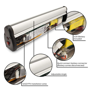 Luces LED de Salida de Emergencia en Stock en EE. UU., Envío Rápido, 120-277V con Batería de Respaldo, Panel Transparente con Iluminación Lateral - Product Image 5