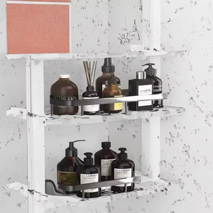 Mensole da Bagno di Alta Qualità <span class=keywords><strong>a</strong></span> <span class=keywords><strong>Parete</strong></span> in Metallo e Alluminio, Scaffali Galleggianti per Doccia - Product Image 1