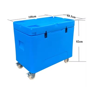 Glacière commerciale 330L pour glace carbonique, rotomoulée, ultra-résistante, coque LLDPE+PU, roulettes robustes, pour CO2 industriel et panneaux solaires, portable - Product Image 1