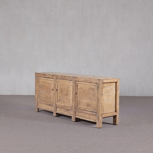 Buffet vintage en <span class=keywords><strong>bois</strong></span> massif vieilli à trois portes, grande capacité, multi-compartiments, meuble de rangement pour la maison - Product Image 2