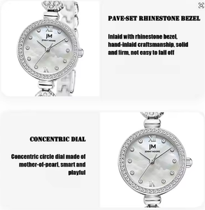 JONNY MOORE 1903 นาฬิกากันน้ำสำหรับสุภาพสตรีนาฬิกาหน้าปัดสี่เหลี่ยมเพชรนาฬิกาข้อมือควอตซ์นาฬิกาสร้อยข้อมือกล่องของขวัญนาฬิกาสำหรับผู้หญิง - Product Image 4