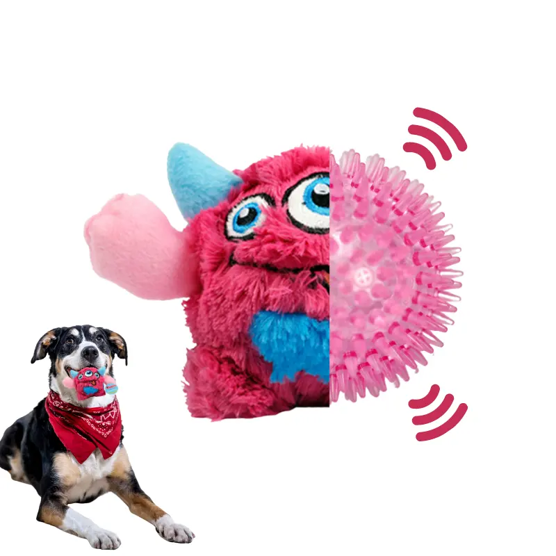 カスタム2-in-1ソフトかわいいインタラクティブTPRペットおもちゃボールラバーきしむぬいぐるみ噛む犬のおもちゃ