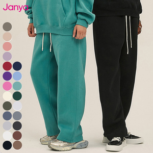 350g dày chất lượng thường mồ hôi Quần người đàn ông phụ nữ thời trang đường phố thẳng chân Sweatpants lỏng thể thao quần Fleece Sweatpants Unisex - Product Image 4