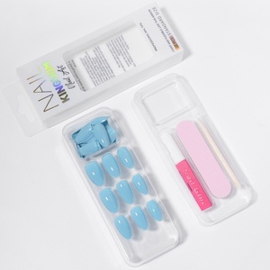 Faux ongles courts en amande à presser avec colle pour femmes, 32 pièces - Product Image 2