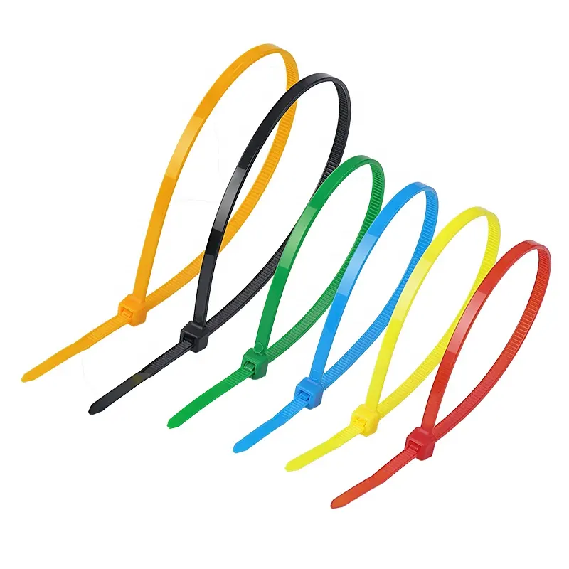 Produsen nilon 66 multi warna mengunci sendiri fleksibel plastik pengikat kawat zip dasi tali aksesori kabel dasi nilon