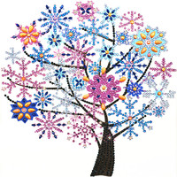 Kit de Peinture Diamant Moderne Quatre Saisons Arbre 5D DIY, Art en Strass de Cristal avec Impression Numérique, Décoration Murale en Mosaïque