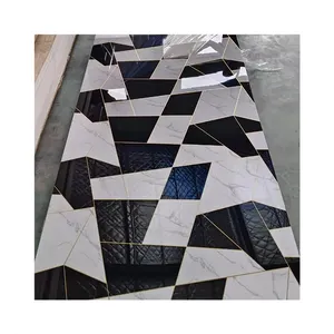 Popular 3m de ancho gris hormigón mate mármol impermeable Pvc panel de pared