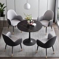 Table basse et bureau ronds en pierre frittée, modernes, durables et écologiques, pour salon, salle à manger, hôtel