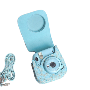 Étui rigide vintage en dentelle crochetée pour Fujifilm <span class=keywords><strong>Instax</strong></span> <span class=keywords><strong>Mini</strong></span> 11/12 avec matériau PU - Product Image 1