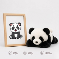 Fabricant de jouets en peluche personnalisés en forme d'ours panda, prototypage rapide, poupée panda douce, mascotte commerciale, en gros, faible teneur en coton PP, anti-stress