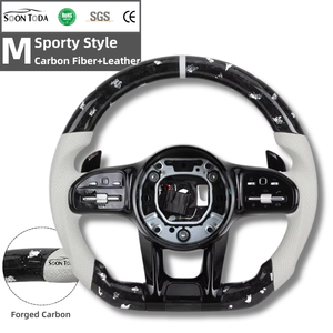Volant en cuir et fibre de carbone de style sportif pour Mercedes Benz W205 CLS W218 GLA45 W216 <span class=keywords><strong>CL500</strong></span> CL550 CL55 CL63 C43 C63 AMG - Product Image 1