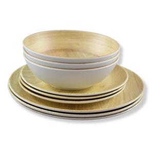 Juego de cena de <span class=keywords><strong>melamina</strong></span> de diseño de madera ecológico, <span class=keywords><strong>vajilla</strong></span> apta para lavavajillas sin BPA de <span class=keywords><strong>12</strong></span> <span class=keywords><strong>piezas</strong></span>, perfecta para 4 personas - Product Image 5