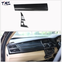 Kit de Molduras Interiores para el Tablero de Instrumentos con Textura de Fibra de Carbono Negro para BMW X5 X6 E70 E71 2008-2013 con Volante a la Derecha (RHD)