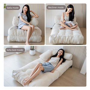 Venda quente Preguiçoso Portátil Fold Out Bean Bag Cadeira Confortável Piso Sofá Lounge Quarto Sofá-cama dobrável com encosto - Product Image 3