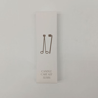 Boîte-cadeau avec logo personnalisé pour accessoires de bougies Allume-bougies en acier inoxydable Kit d'entretien de bougies noir Ensemble mèche-tondeuse