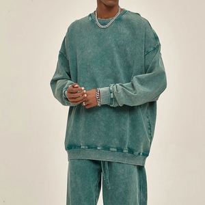 Yingling Valentine Stone Wash Sweat à capuche 100% coton Acid Wash Sweat à capuche personnalisé surdimensionné col rond - Product Image 5