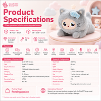 Peluche chat gris AI, grande taille, décoration os de poisson, 3 modèles, ChatGPT, 50+ langues, mémoire longue durée, puce TUYA T5, rembourrage en coton PP