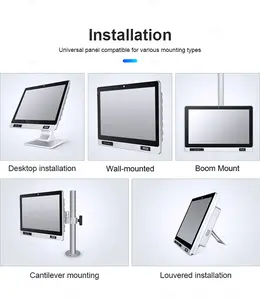 Embedded Pc Panel Win Linux Os All In 1 Ip65 Flat Android Touch Panel Pc With Front Camera Android Touch Screen Pc